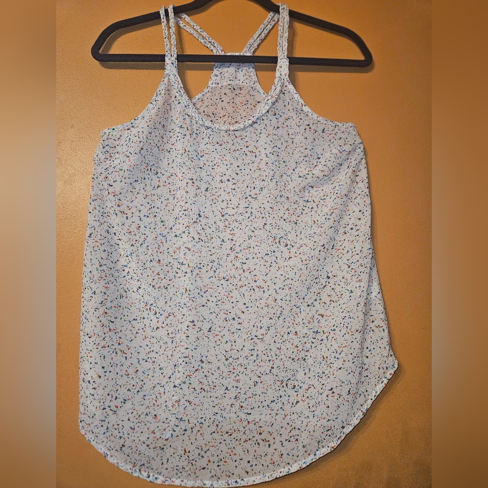 Wonder Skies Racerback Confetti print Tank, Small, from Golden Tote subscription